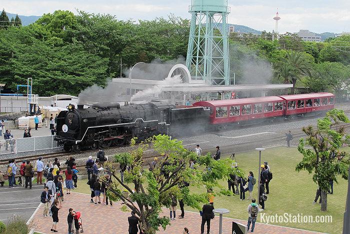 Il treno a vapore dell museo ferroviario di Kyoto