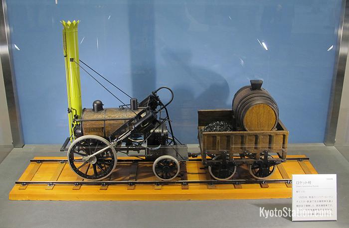 Un modello in scala del Rocket di George Stephenson - il più innovativo treno del 1829. Per i successivi 150 anni i motori a vapore si basano sul design di questa locomotiva