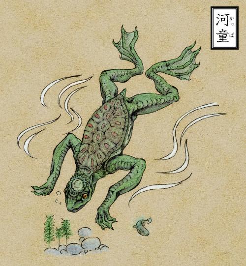 mostro giapponse Kappa, yokai acquatico