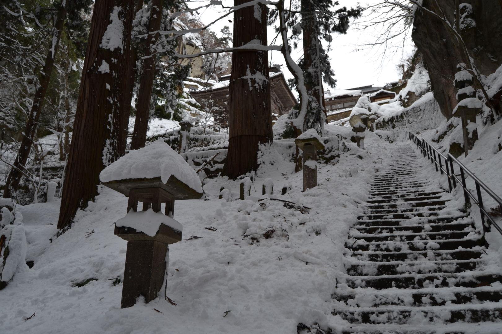 scalini yamadera yamagata inverno come arrivare