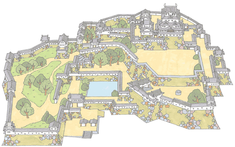 mappa castello himeji