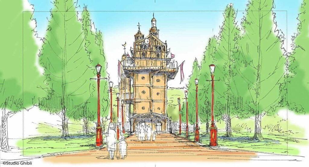 parco ghibli area youth hill disegni degli ascensori
