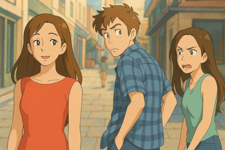 Distracted Boyfriend Studio Ghibli style